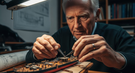 senior woman with cup of tea looking out the window at homeの素材
