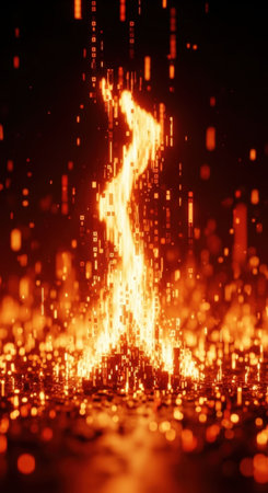 Futuristic technology background with glowing particles. 3d rendering.の素材