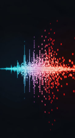 abstract colorful sound wave equalizer on black background, music conceptの素材