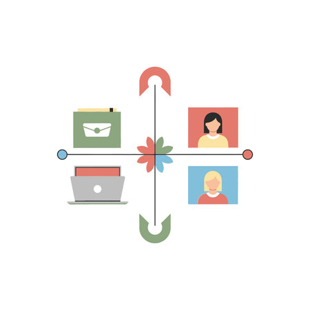 Flat design vector illustration concept of online meeting, video conference, work from home.のイラスト素材