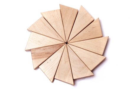 Wooden toy blocks on white backgroundの写真素材