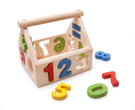 wooden toy on white backgroundの写真素材