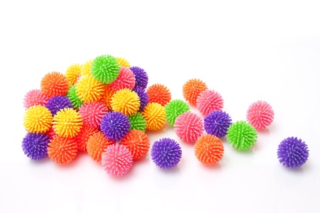 many massage rubber ball on white backgroundの写真素材