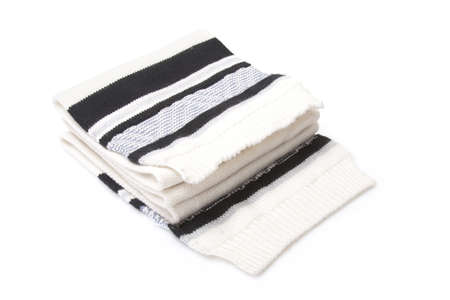 White scarf on white backgroundの写真素材