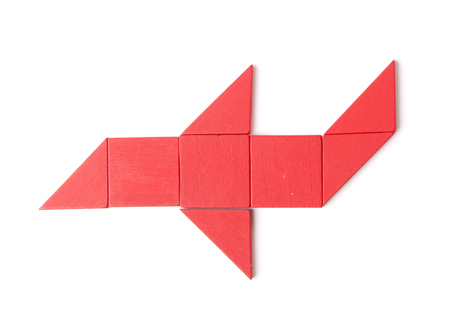 red airplane on white backgroundの写真素材