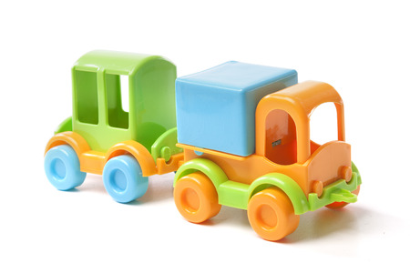 toy truck on white backgroundの写真素材