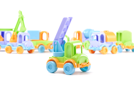toy truck on white backgroundの写真素材