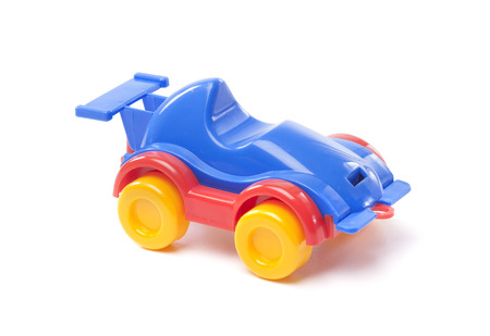 toy racing car on white backgroundの写真素材