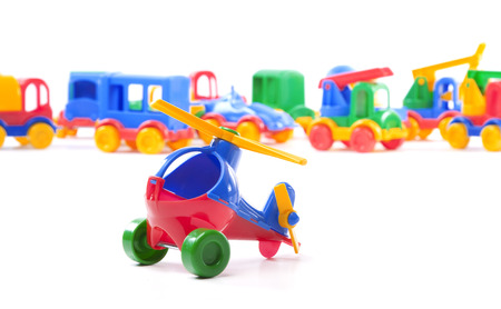toy helicopter on white backgroundの写真素材