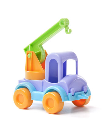 toy truck on white backgroundの写真素材