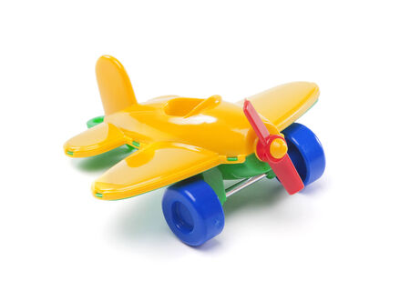 toy airplane on white backgroundの写真素材