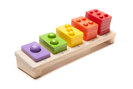 wooden toy on white backgroundの写真素材
