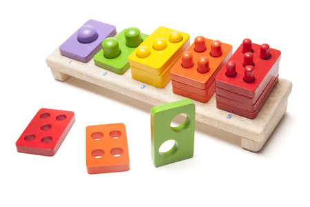 wooden toy on white backgroundの写真素材