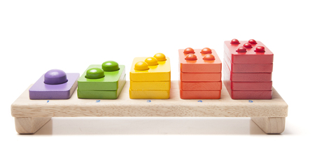 wooden toy on white backgroundの写真素材