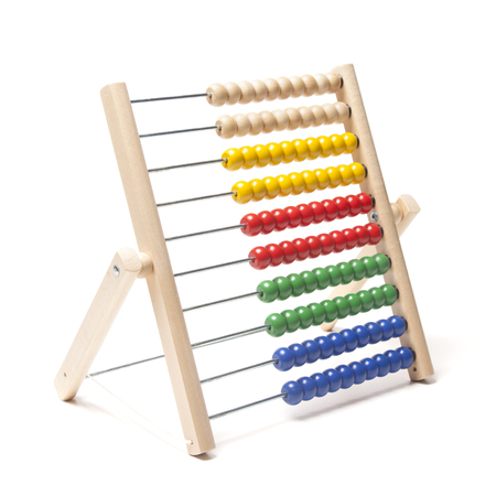 Abacus with many colorful beadsの写真素材