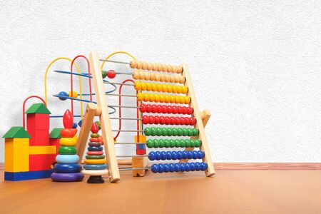 toys on the floor in a playroom