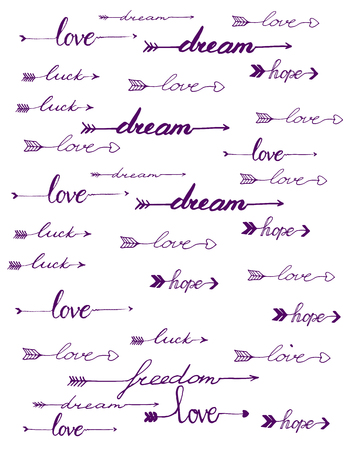Arrows sketch set. Follow your dream. Vector isolatedのイラスト素材