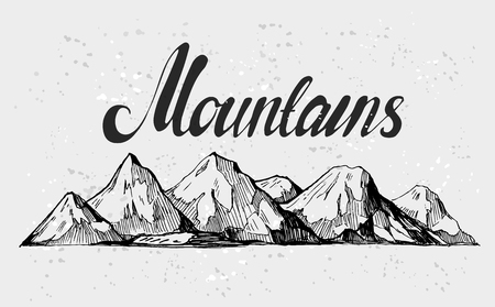 Mountains sketch.のイラスト素材