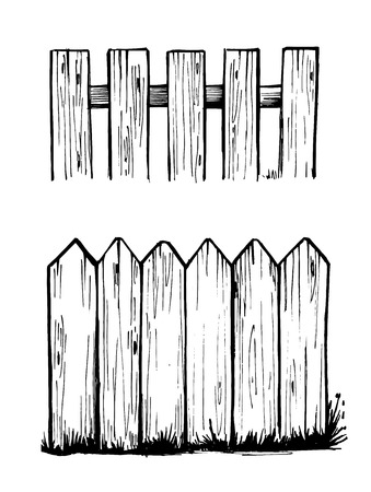 Sketch of wooden fences.のイラスト素材