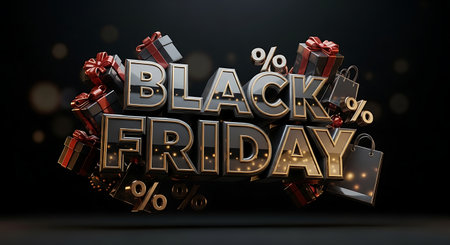 People in a shopping cart at the store Black Fridayの素材