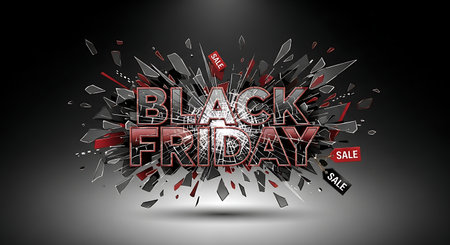 Black Friday sale banner. Black friday background. Vector illustration.の素材