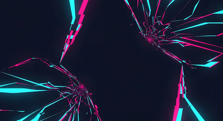 3d render, abstract background with broken glass, computer generated illustrationの素材