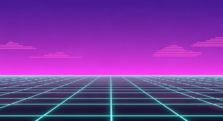 Retro 80s style background with 80s or 90s retro style. 3D Renderingの素材