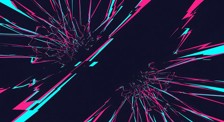 Broken glass on a black background. 3d rendering, 3d illustration.の素材