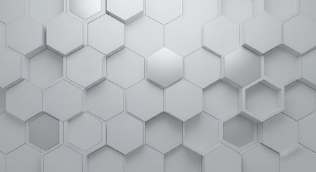 Abstract 3d rendering of hexagon background. Creative design concept with hexagons.の素材