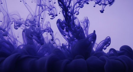Purple ink in water. Ink in water. Abstract background.の素材