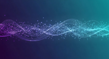 Abstract technology background. Network connection structure with particles and lines. Vector illustration.の素材