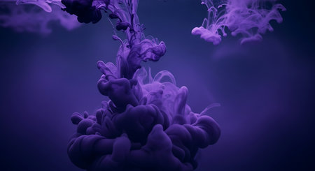 Purple ink in water. Abstract background. 3d rendering.の素材