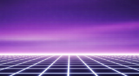 abstract purple background with grid and rays, futuristic background, futuristic backgroundの素材