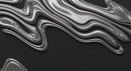 3d illustration of black and white abstract wavy background. Art design for your project.の素材
