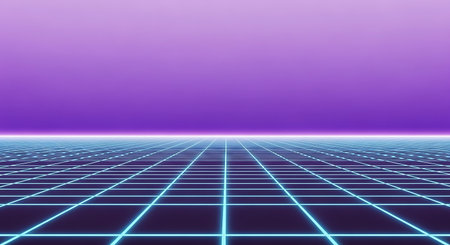 Retro futuristic background with grid. 80s style. 3d renderingの素材