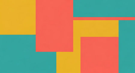 Colorful paper texture background. Minimal geometric shapes and lines.の素材