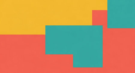 Color papers geometry composition background with pink, orange, yellow and green tonesの素材