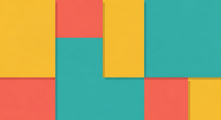 Colorful paper background. Flat lay, top view, copy space.の素材