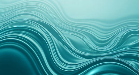abstract background with smooth lines in turquoise and cyan colorsの素材