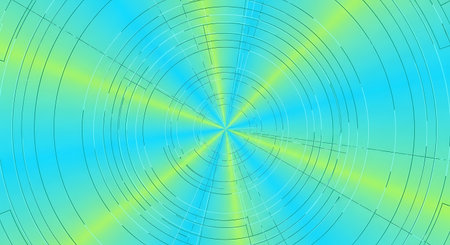 abstract background with circles and lines in blue, green and yellow colorsの素材