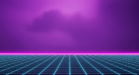 Retro futuristic background with 80s style of 80s. 3d renderingの素材