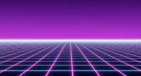 Futuristic technology background with glowing lines. 3d illustration.の素材