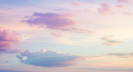 Sunset sky abstract background, blue sky with tiny clouds, nature backgroundの素材