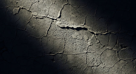 Cracks in the wall. Abstract background for design. Toned.の素材