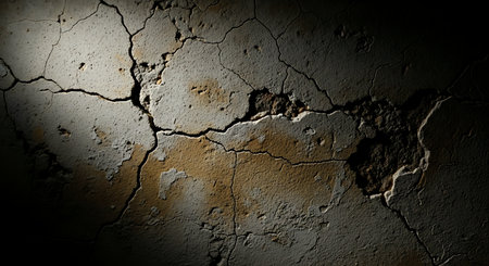 Grunge concrete wall with cracks. Abstract background and texture for design.の素材