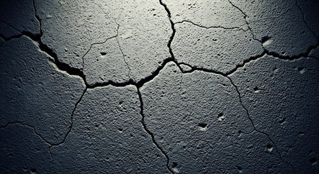 Cracks in the wall. Abstract background for design. Toned.の素材