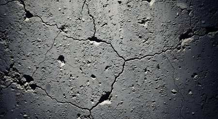 Cracks in a concrete wall. Texture of cracked concrete. Background for design.の素材