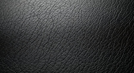 Black leather texture background. Close up of black leather texture background.の素材