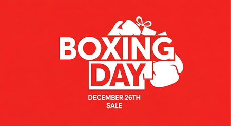 Boxing Day. Holiday concept. Template for background, banner, card, poster with text inscription. Vector illustration.の素材