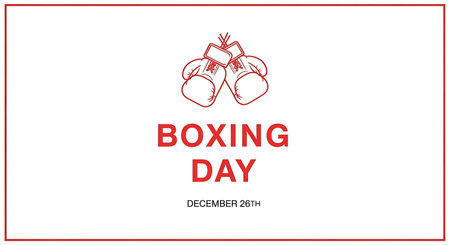 Boxing day vector illustration. Hand drawn boxing gloves icon isolated on white backgroundの素材